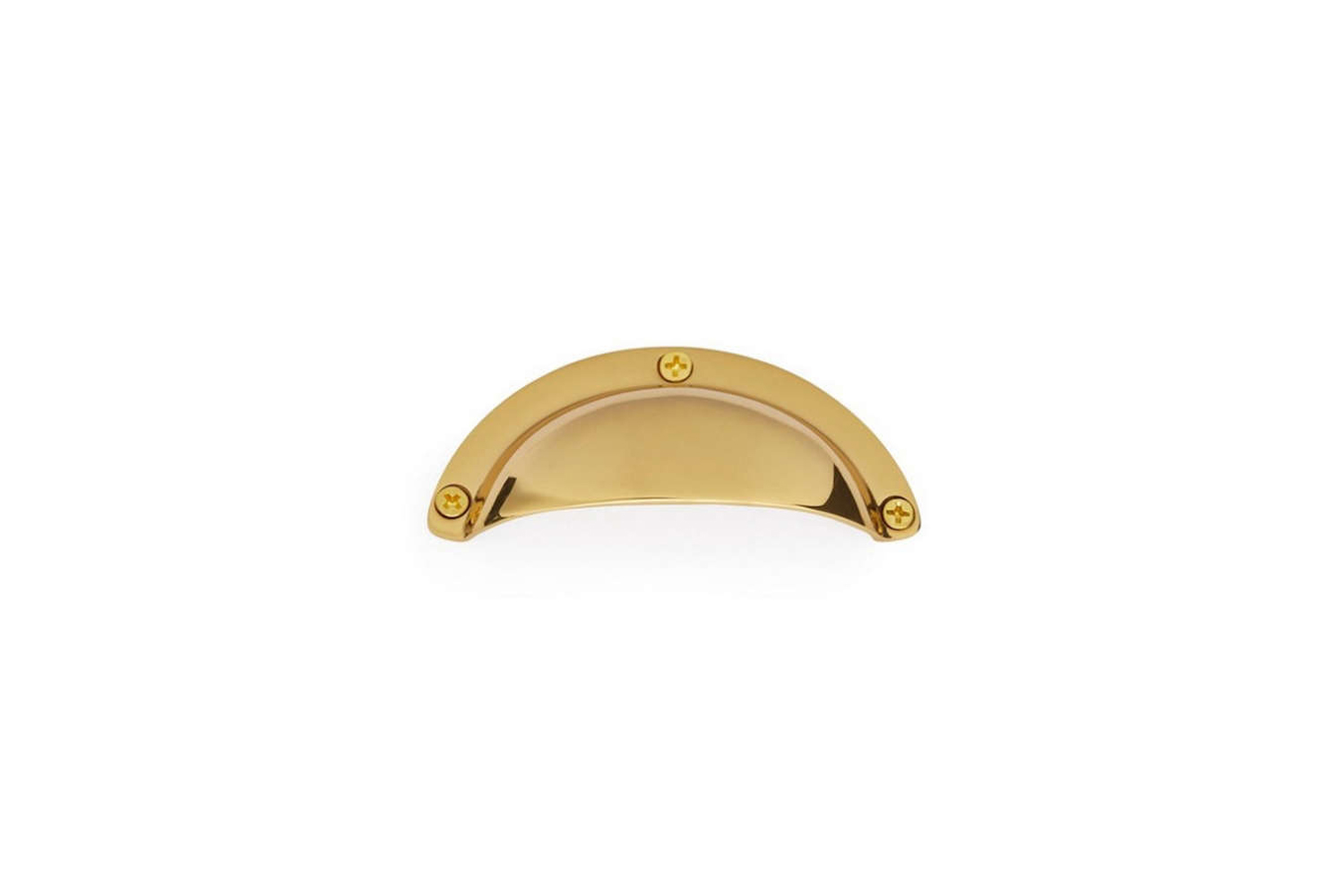 the cal crystal solid brass cup cabinet pull, shown polished brass, is $7.19  15