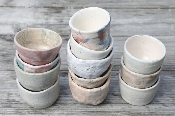 julie is admiring the petite bowls made by remodelista favorite cécile dal 18