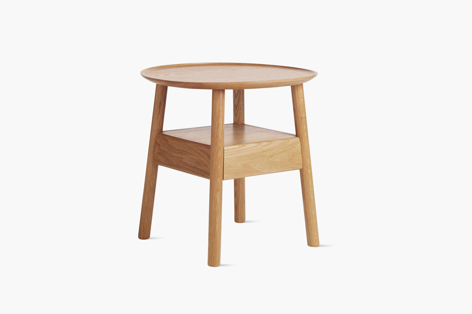 the edge bedside table in oak or walnut is designed by gabriel tan for design w 9
