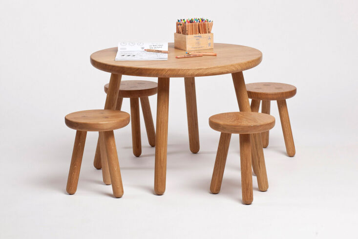 the another country kids stool one (\$\263) and table one (\$668) are available 9
