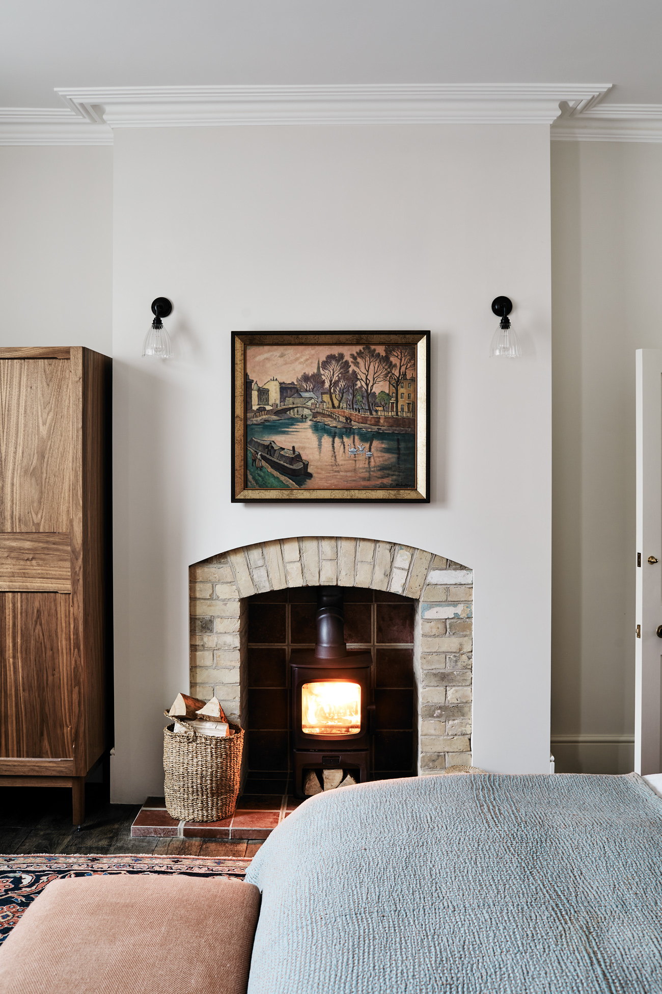 main bedroom hearth, mark lewis design primrose hill house, london. 16