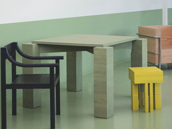 Responsible Reuse Furniture Built from Dinesen Offcuts for a Museum Caf portrait 3