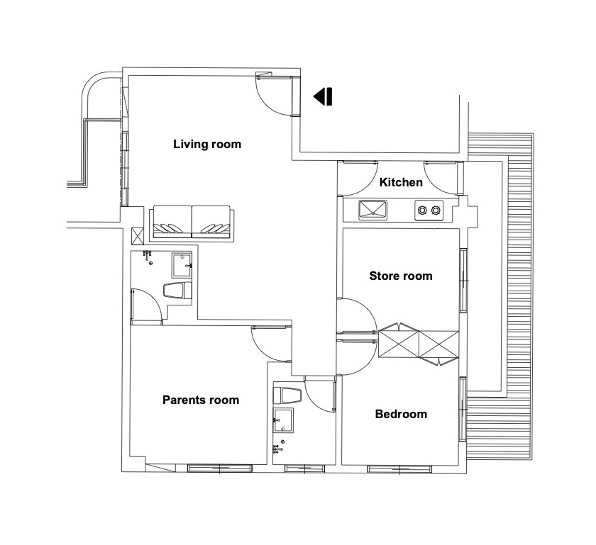 homework design, taipei, nh residence apartment remodel floor plan before 12