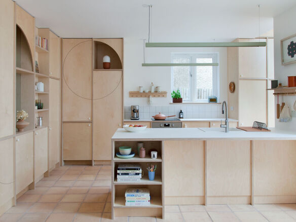 nimtim architects curve appeal london plywood kitchen1  