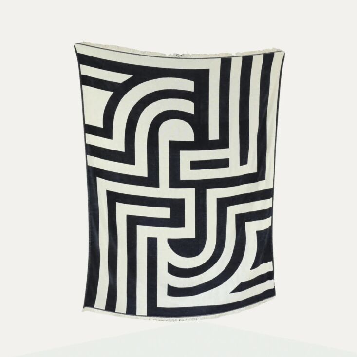 a bold black and white cotton deco throw by johanna howard is reversible and, l 15
