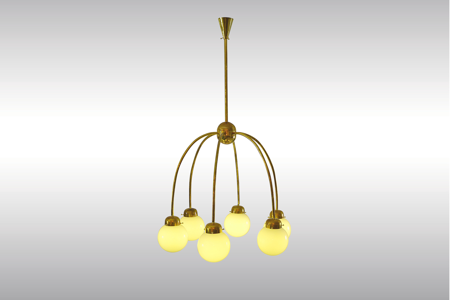 designed by josef hoffmann and wiener werkstaette, the 6 arm chandelier is  18
