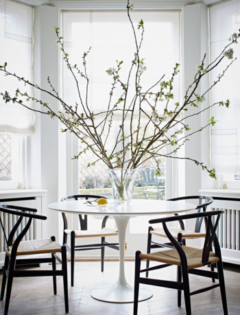 stylish, fresh, contemporary dining area with light airy decorating colour sche 25
