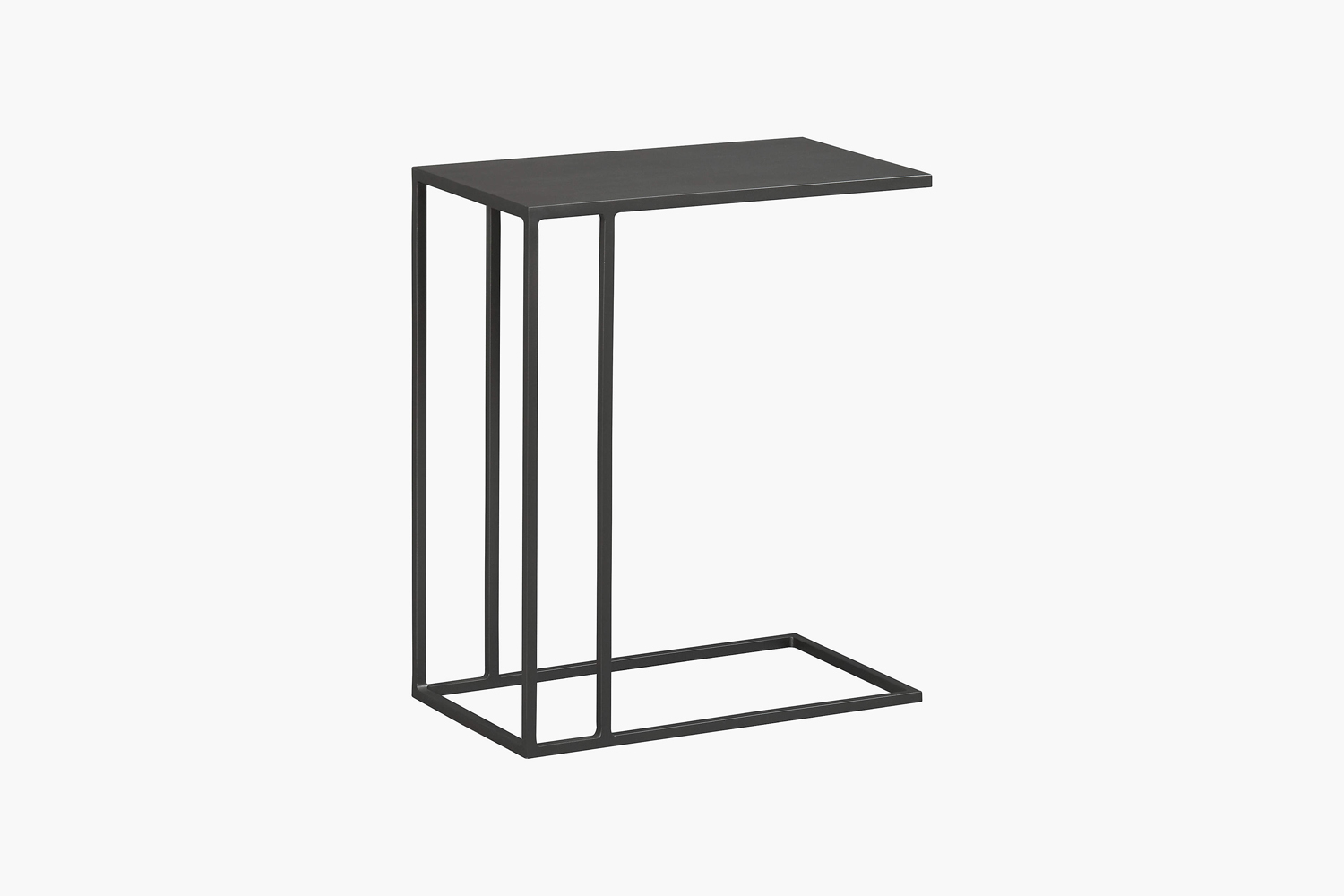 the cb\2 mill c table is made of industrial iron with a raw antiqued finish; \$ 13
