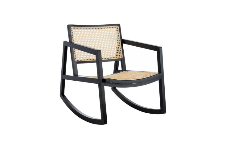this black cane rocking chair has a slightly sturdier frame but a similar caned 11
