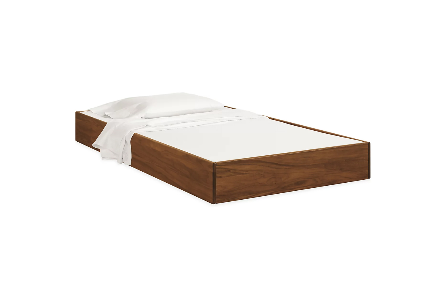 also available to accompany the bed is the wood trundle bed in walnut for \$699 12
