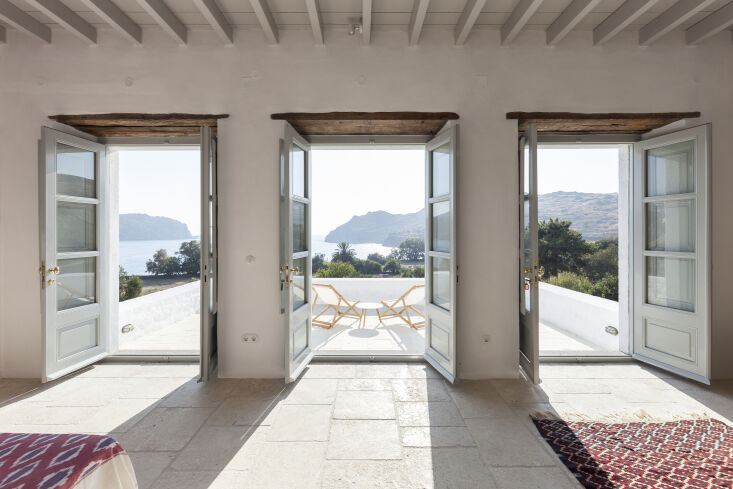 the house, pallas says, has an unobstructed view of patmos sunsets. 19