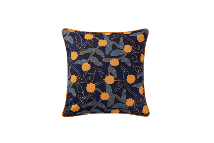 the aromatisk cushion cover, blue (\$6.99) is also \100 percent cotton, with a  11