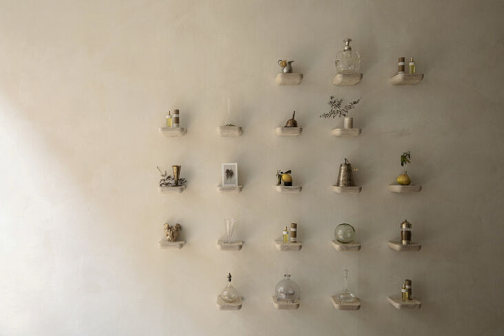 a display wall at ffern&#8217;s flagship store, where product and place a 10