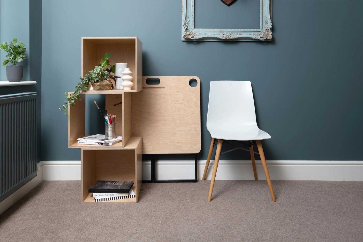 the spacestor kit desk ply is a foldable and compact desk designed to break dow 15