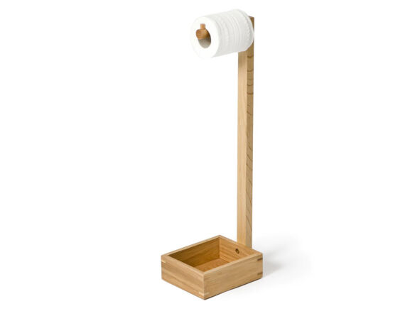 oak standing toilet paper holder with storage 8