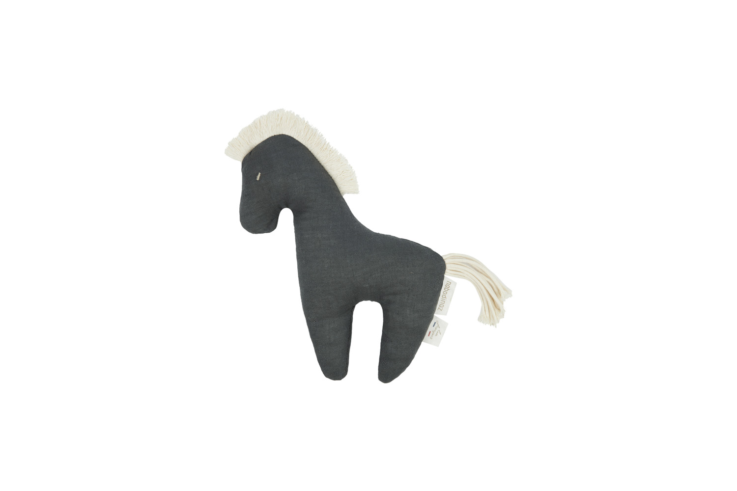 the nobodinoz french linen pony rattle in blue is ready for babies from birth u 9