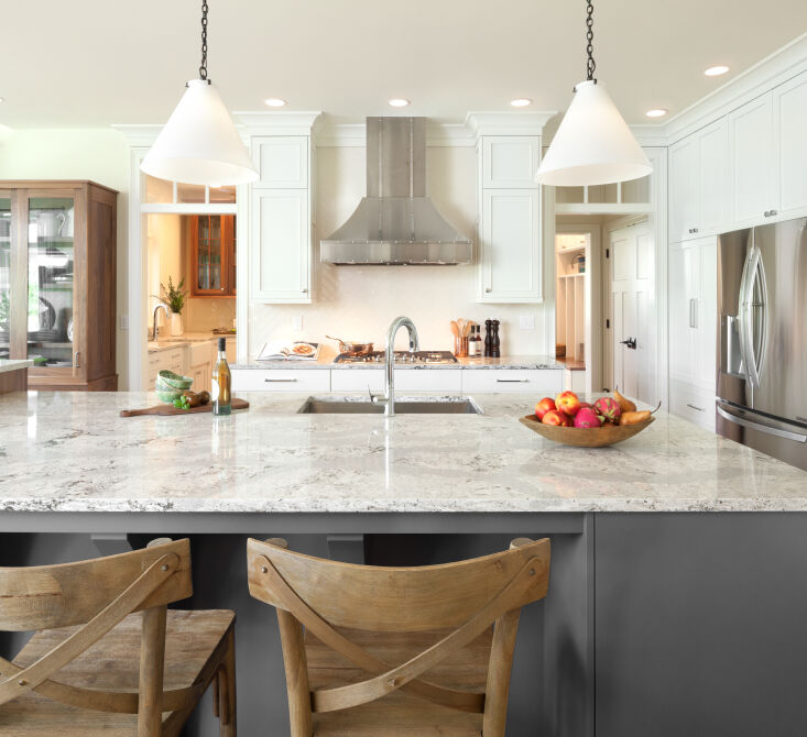 above: cambria’s summerhill design adds an earthy pattern to this modern 11