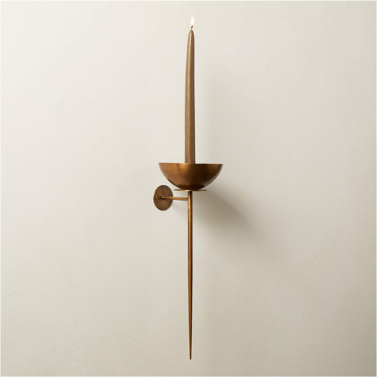 vela brass candle sconce from cb2 256