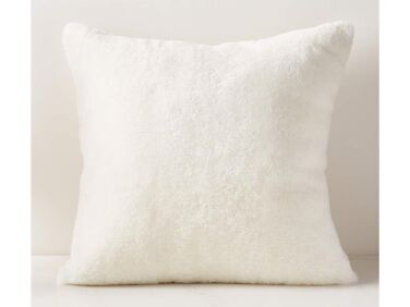26 white shorn sheepskin throw pillow  