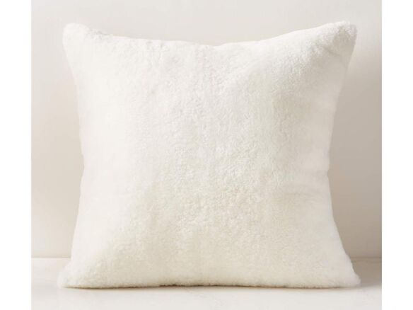 white short sheepskin fur throw pillow 13