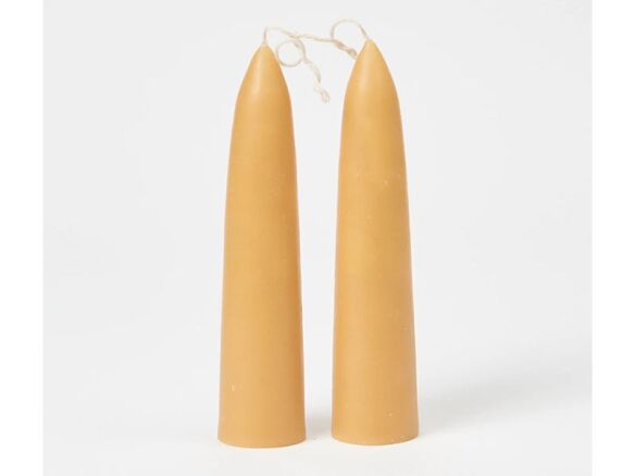 organic beeswax stubby tapers 8