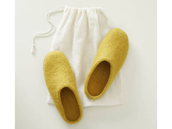 fair trade handmade eco felt mule slippers suede sole 8
