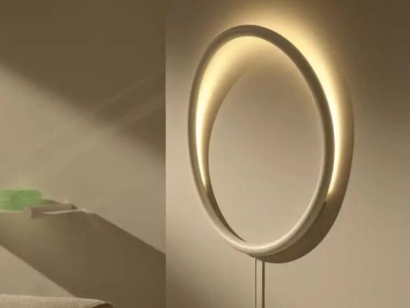varmblixt led wall lamp, white metal circle 8