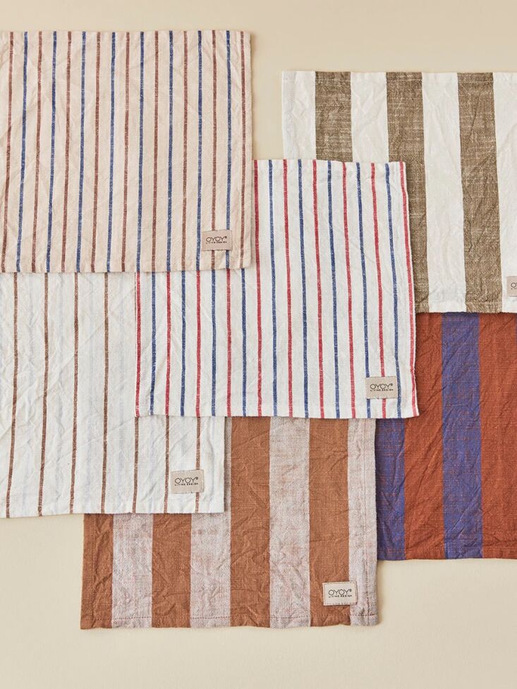 the kurin dish cloths in mix and match stripes, all in \100 percent cotton. 10