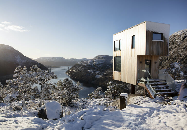 Cliffhanger Holiday VippFurnished Tiny Vacation Cabins on a Fjord in Norway portrait 3