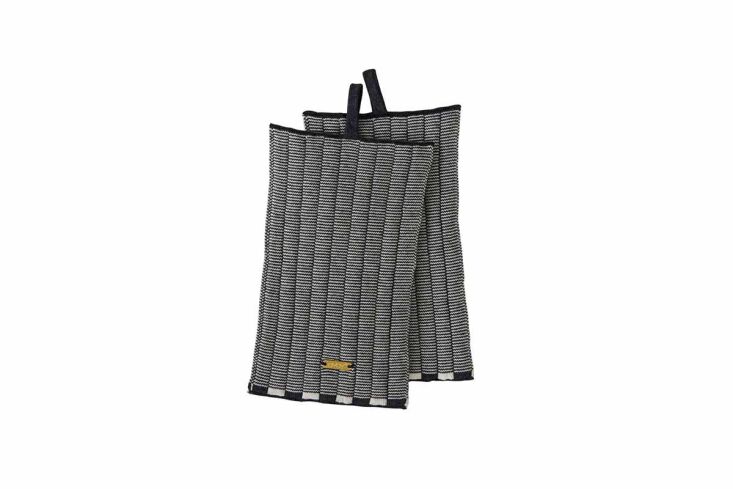 the stringa potholders in off white and anthracite, \$38 for a two piece set. 13