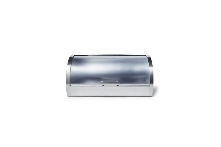 the stainless steel bread box is \$49.95 at sur la table. 26