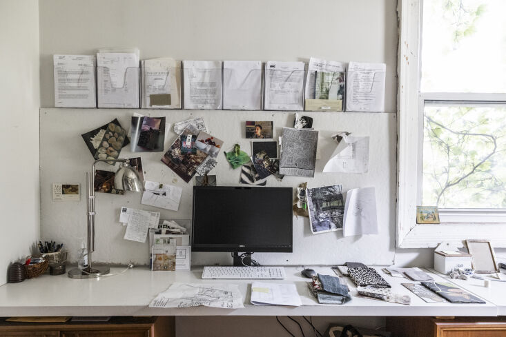 the couple has worked to create a pleasantly tactile, analog home office. & 24
