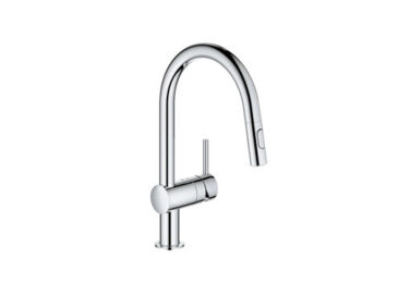 grohe minta single hole pull down kitchen faucet   1 376x282