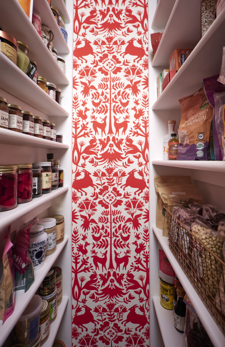 above: hygge & west wallpaper in our pantry. photograph by juan vidal. 14