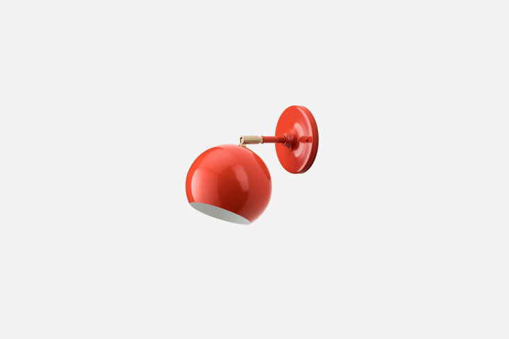 for a similar bright red hardwired wall sconce, the schoolhouse isaac sconce sh 13