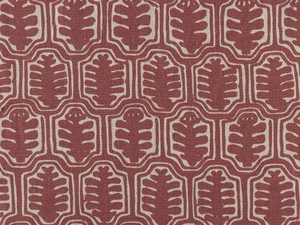 upholstery printed linen inuit rust  