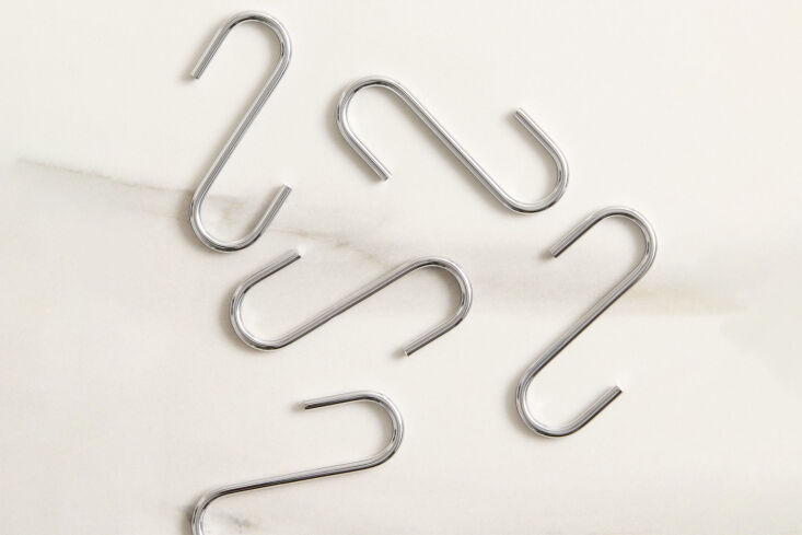 the west elm essential s hooks in chrome are \$9.35 for a set of 5. 22