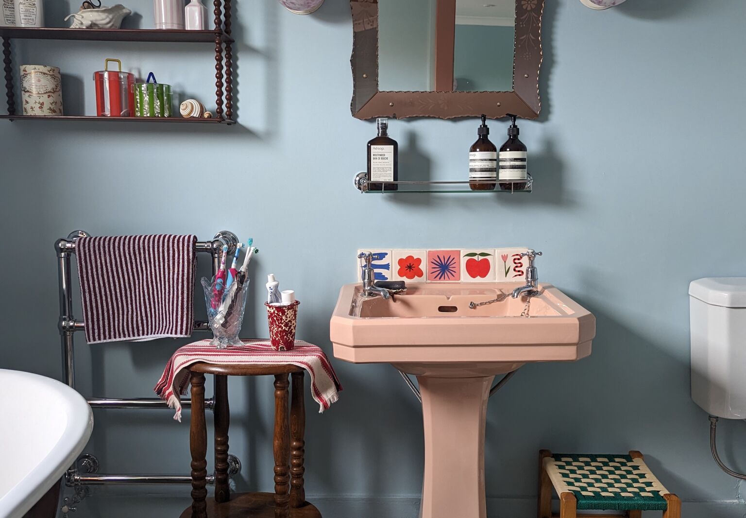 Bathroom of the Week A Former Burberry Designers Playful Family Bath Before and After portrait 3