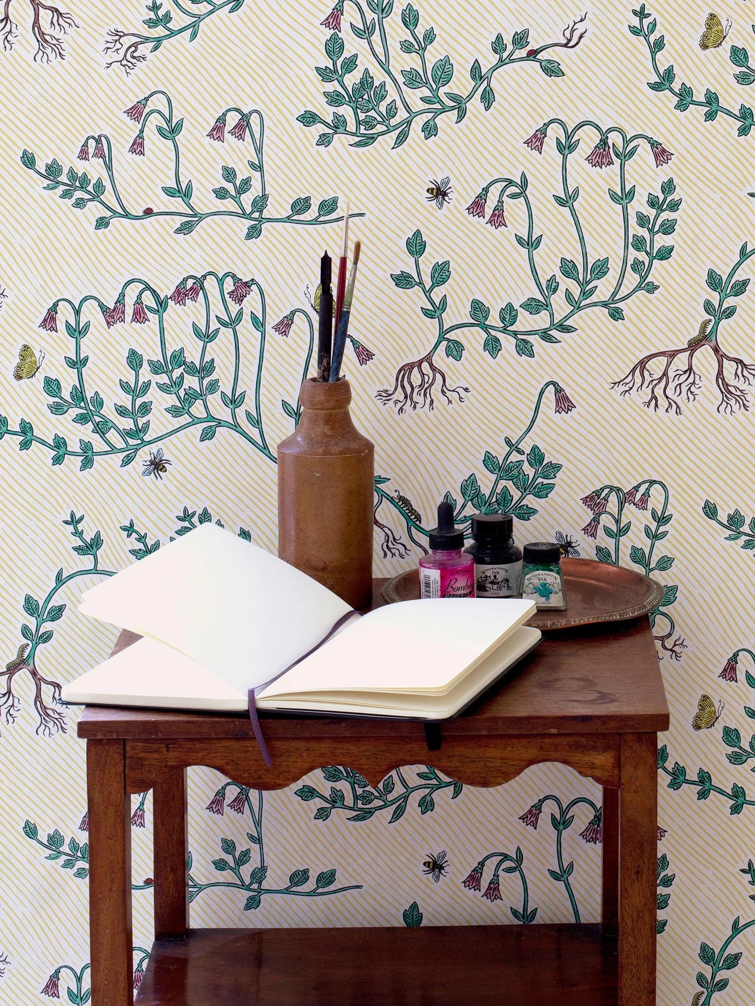 twin flower is one of three fee greening wallpaper patterns available from comm 12
