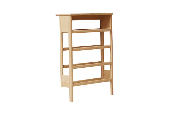 the form & refine a line shoe rack in oak is \$546 at finnish design shop. 18