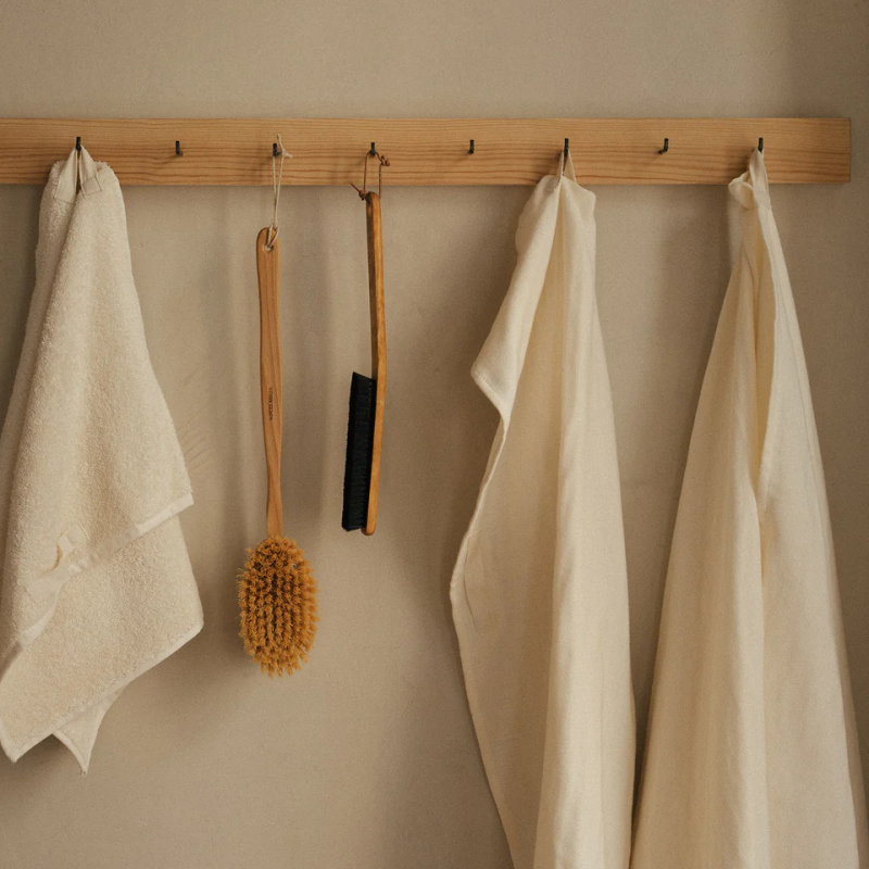 frama bone white linen towels  