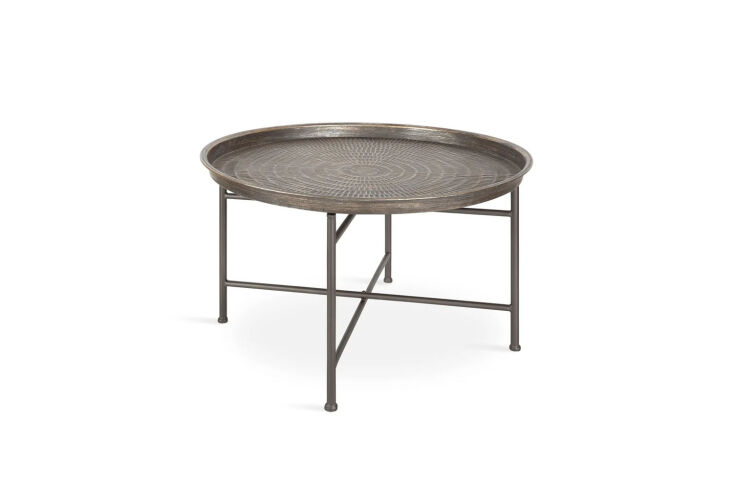the kate and laurel mahdavi hammered metal round tray table is \$\1\10.39 at ov 18