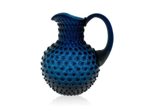 royal blue hobnail crystal jug 8
