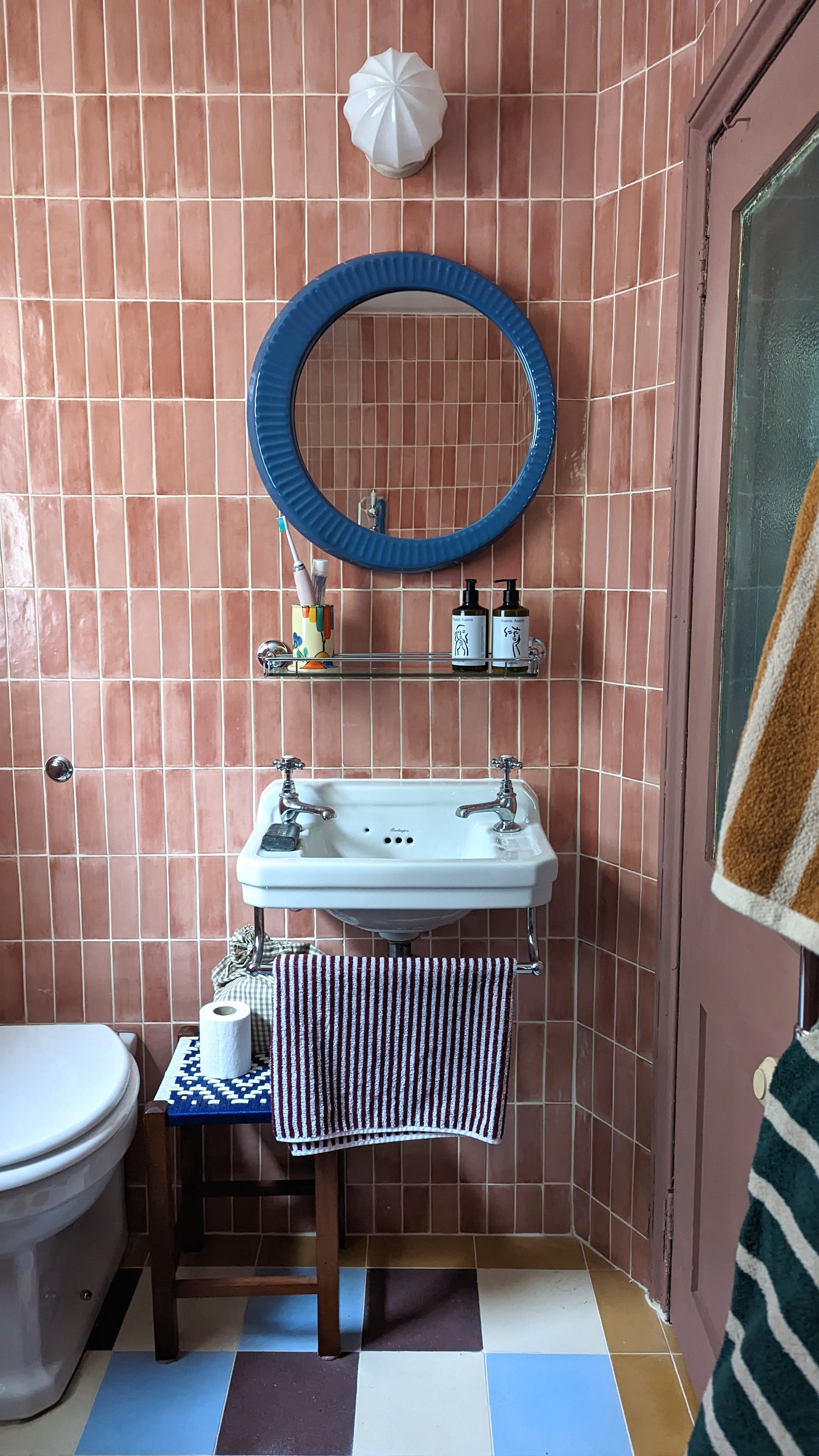 lyon balanced the color and pattern with a traditional wall mounted cloakroom b 14