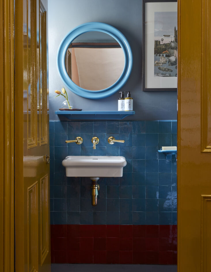  a bold powder room, thanks to doors painted in muga from paint and paper  24