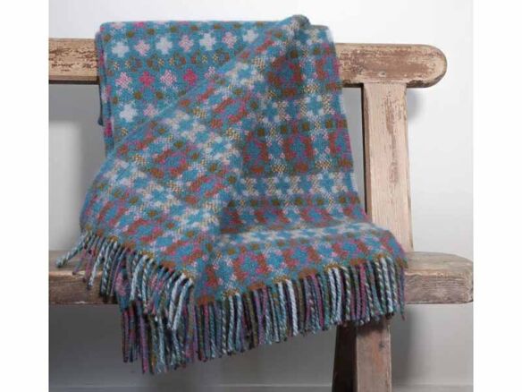 prussian loom & bobbin wool blanket throw welsh tapestry 8