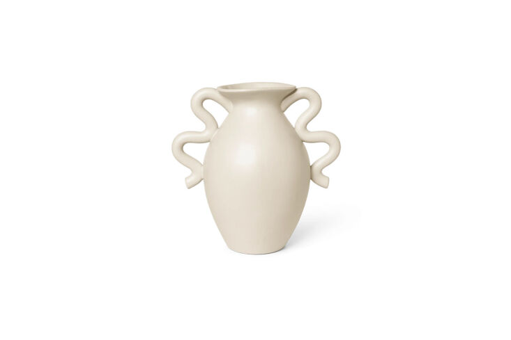 for another vase with wavy form, the ferm living verso table vase in cream is \ 24