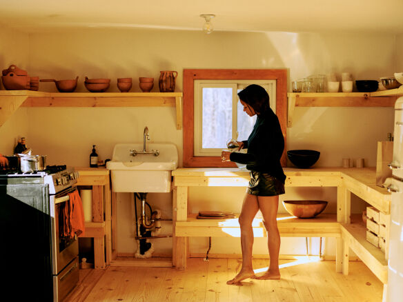 remodelista reconnaissance: a wall mounted sink in a kitchen upstate 9