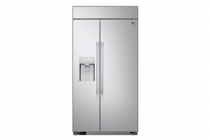 the lg studio 4\2 inch smart side by side refrigerator.  18