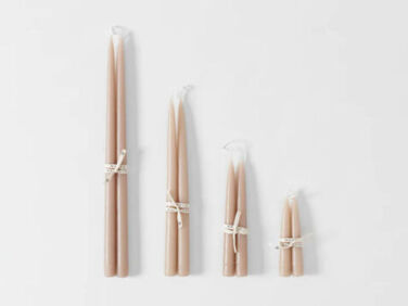 march hand dipped taupe taper candles 1  
